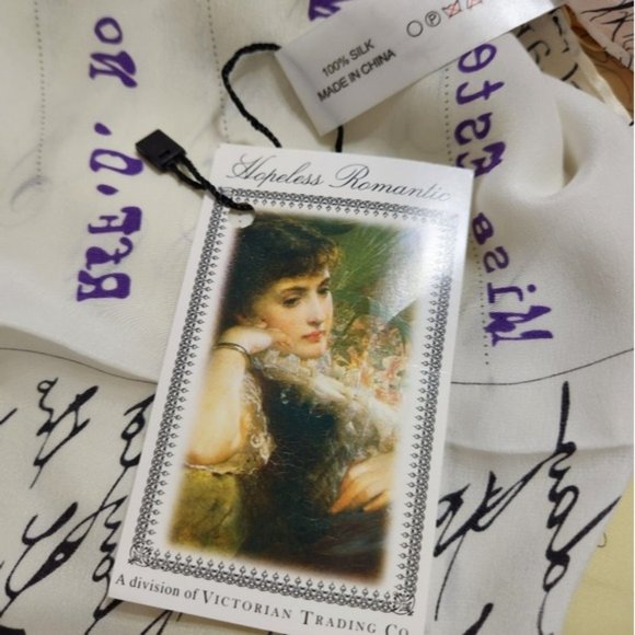 Victorian Trading Co "old Post Cards" Design 100% Silk Scarf - Picture 9 of 10